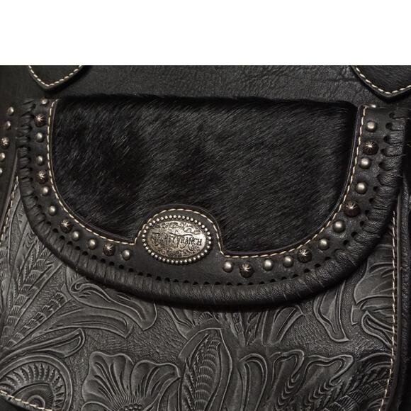 Trinity Ranch Concealed Carry Tote Bag Black Leather Western‎ Country Cowgirl - Picture 4 of 16